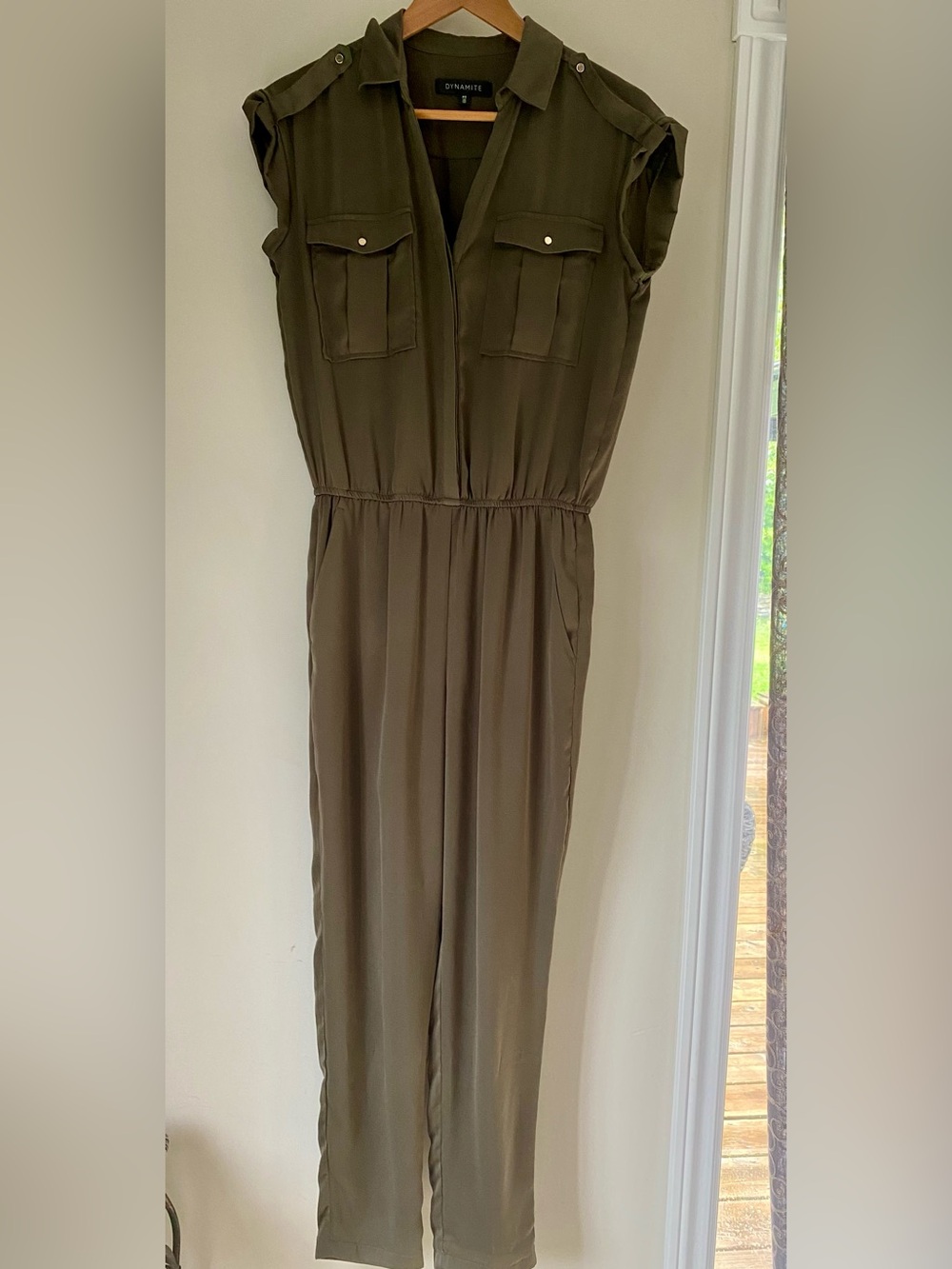 Dynamite Olive Green Utility Jumpsuit